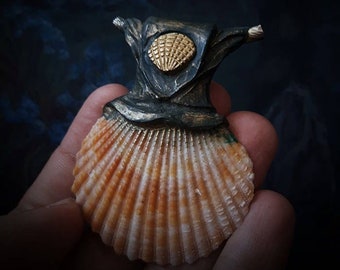 Seaborn Shell Pendant /Handmade/Unique/Pagan/Heathen/Amulet