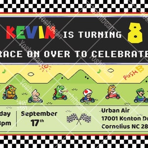 Printable Mario Kart Party Invite *Digital download*