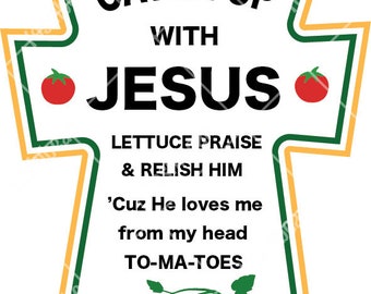 Jesús en SVG, PNG para camisetas y vasos (Heinz Ketchup)