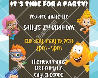 Invitación de cumpleaños de Bubble Guppies