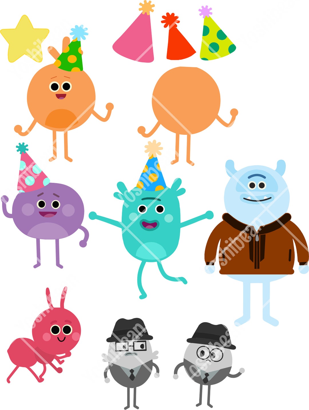 Bumble Nums Party SVG With Supporting Characters Etsy