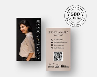 Real Estate Business Card | 500 Printed Business Cards for Professional Realtor | Personalized Brand and Realty Marketing Design for Agents