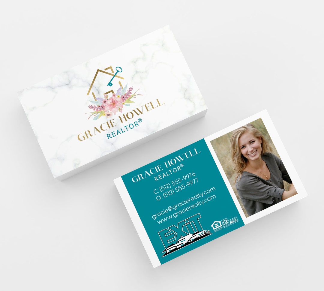 Modern Marble Realtor Business Card 500 Printed Business Cards - Etsy