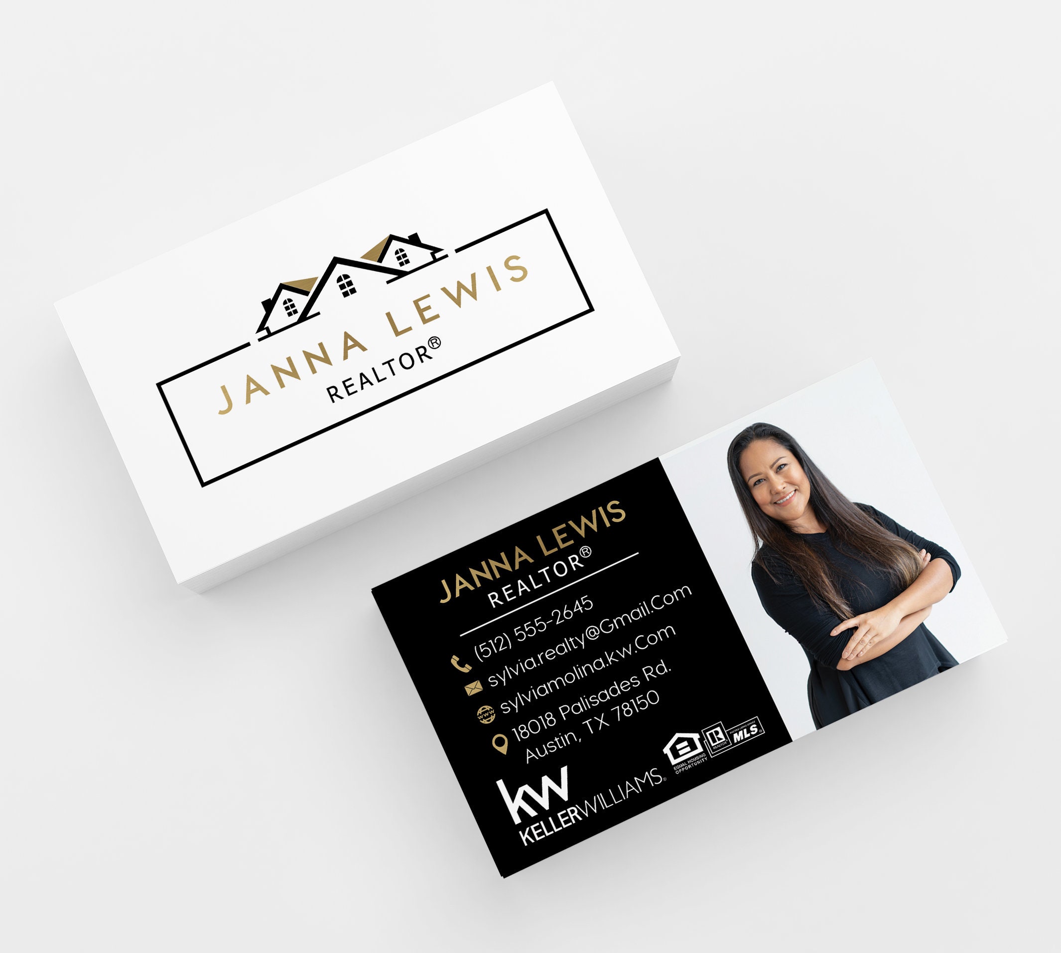 Black & Gold Real Estate Business Card 500 Printed Business - Etsy