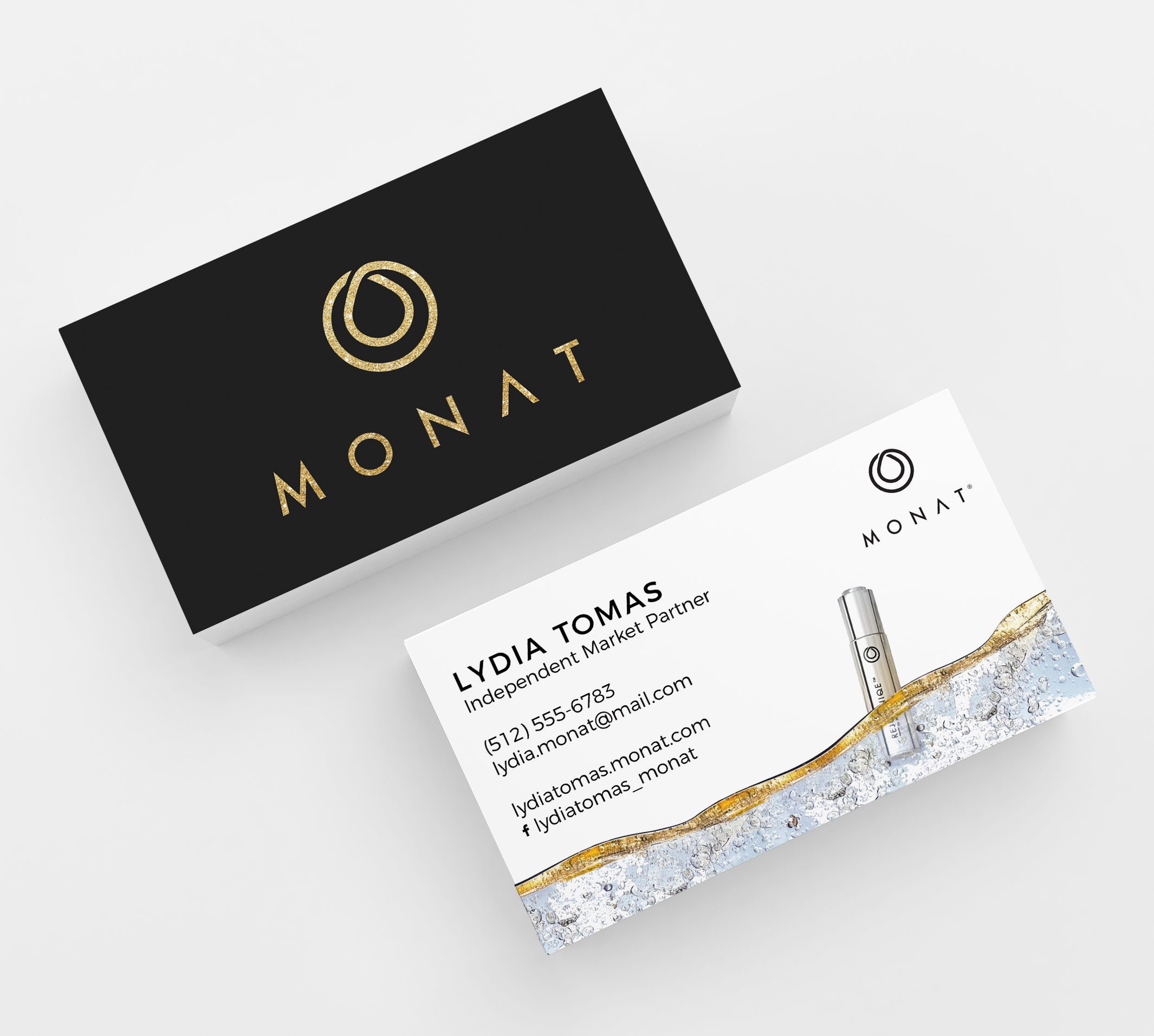 Black & Gold Monat Business Card Design 500 Printed Business - Etsy