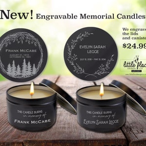 Personalized Memorial Candle - Engraved Sympathy Gift