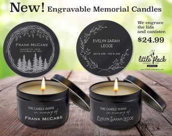 Personalized Memorial Candle - Engraved Sympathy Gift