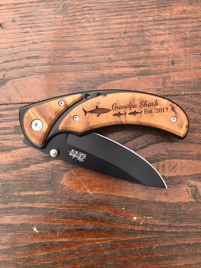 Daddy Shark Knife Baby Sharks Engraved Knife Etsy