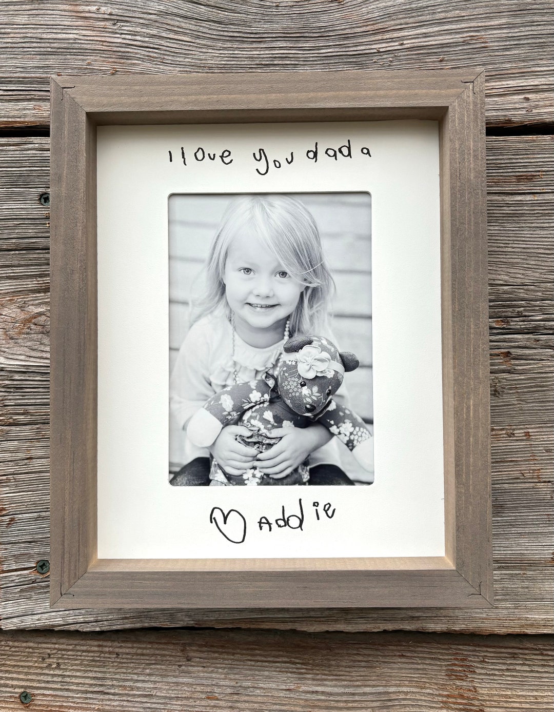 Picture Frame With Handwritten Message / Laser Engraved Message 5x7 ...