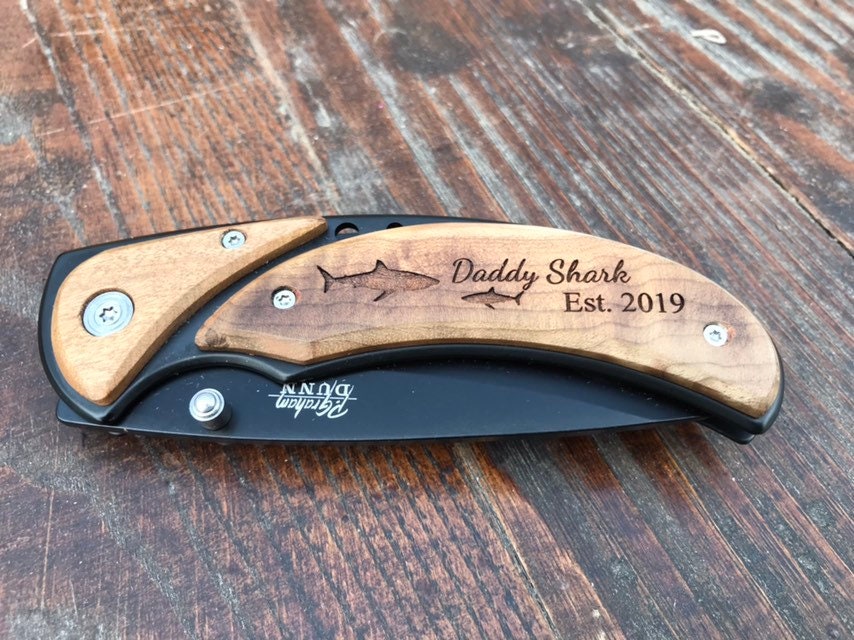 Daddy Shark Knife Baby Sharks Engraved Knife 