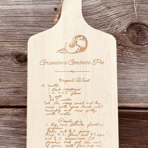 Handwritten recipe engraved onto a Maple or Walnut Cutting Board image 9