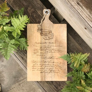 Personalized Handwritten Recipe Large Acacia Cutting Board - Custom Engraved Gift