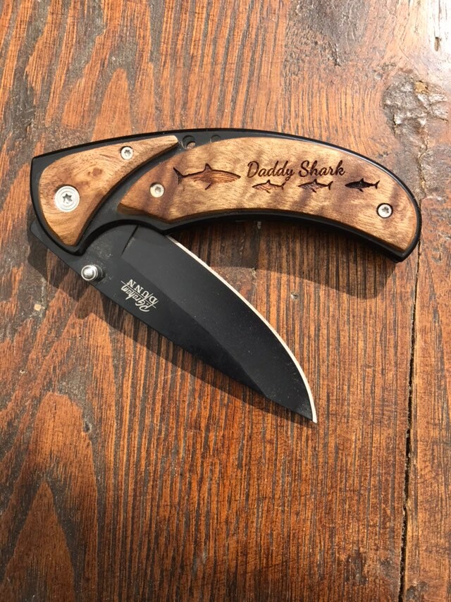 Daddy Shark Knife Baby Sharks Engraved Knife Etsy