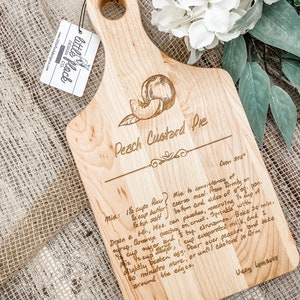 Handwritten recipe engraved onto a Maple or Walnut Cutting Board image 7