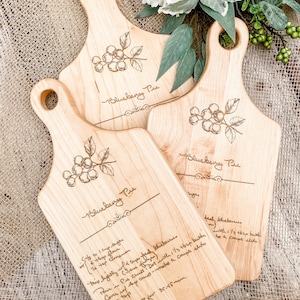 Handwritten recipe engraved onto a Maple or Walnut Cutting Board image 6