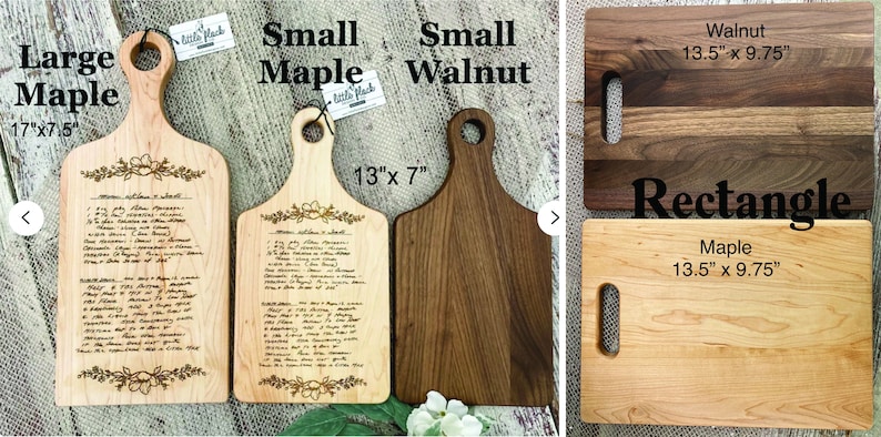 Handwritten recipe engraved onto a Maple or Walnut Cutting Board image 10