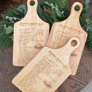 Handwritten recipe engraved onto a Maple or Walnut Cutting Board image 4