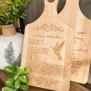 Handwritten recipe engraved onto a Maple or Walnut Cutting Board image 8