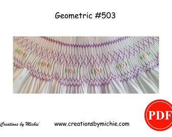 Geometric Smocking Design - #503 - Smocking Pattern Instant Download Printable