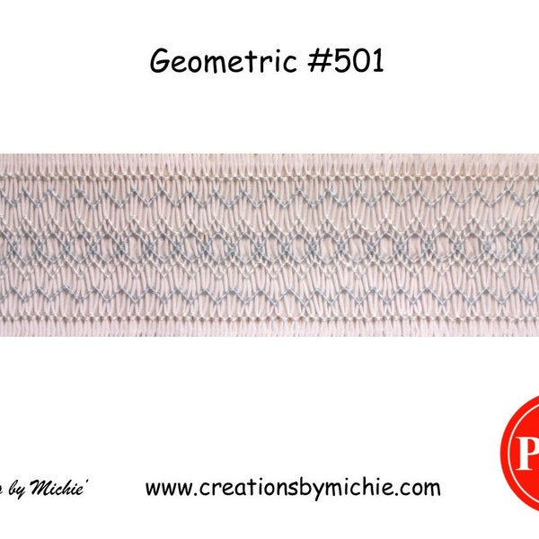 Geometric Smocking Design - #501 - Smocking Pattern Instant Download Printable