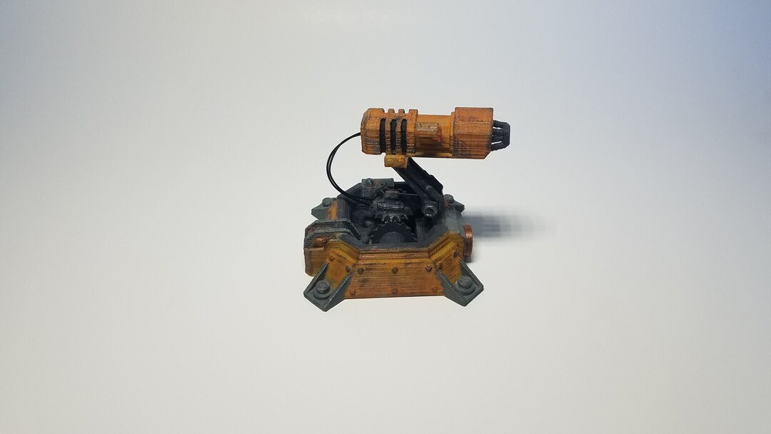 Factorio Laser Turret, Swiveling Head With a Light up LED Laser Effect