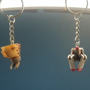 Factorio Bot Keychain, Construction bot, Logistics bot, Logistic bot has dangling legs