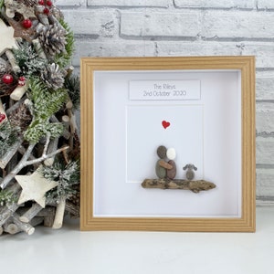 Sea Glass Art Wedding Pebble Picture Christmas Pebble Gift Etsy
