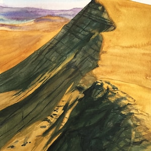 Brecon Beacons, Cribyn, South Wales painting, Wales watercolor, welsh mountains, watercolor landscape, pen y fan, Wales watercolor