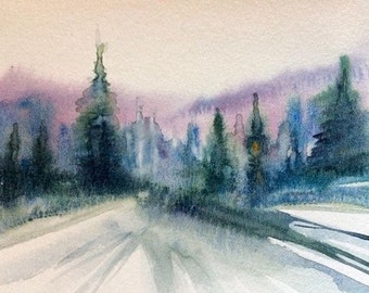 Pine trees, pine tree painting, Misty pines, watercolor trees, forest painting, pine forest, tree painting, Misty trees, Misty forest