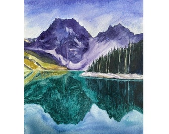 Colchuck Lake, Enchatments, Pacific Northwest lake, cascades painting, PNW watercolor, PNW lake painting, cascades watercolor, PNW landscape