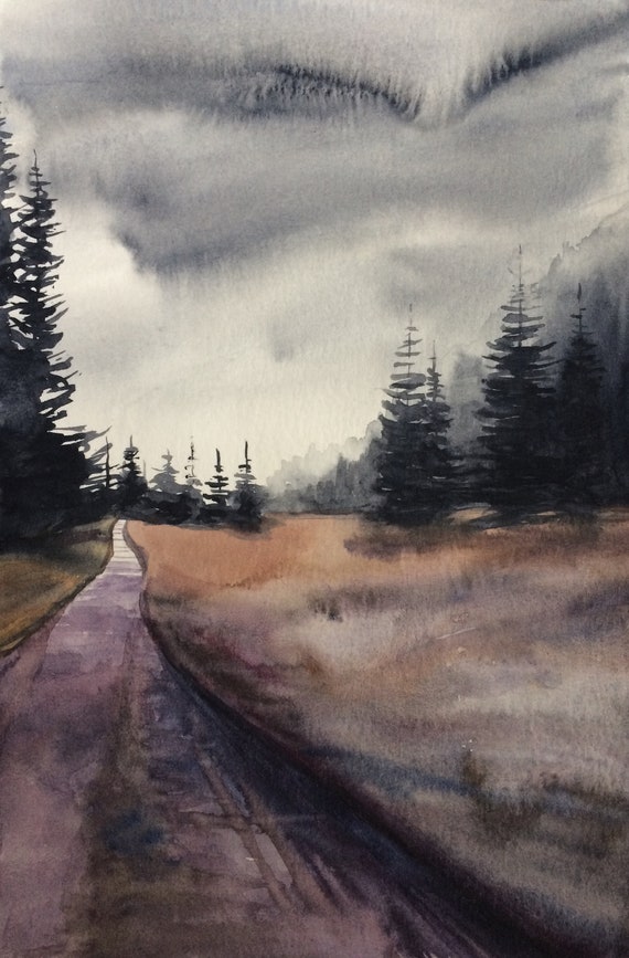 Landscape Painting Pine Forest Moody Landscape Cloudy Etsy Landscape Painting Pine Forest Moody Landscape Cloudy Etsy