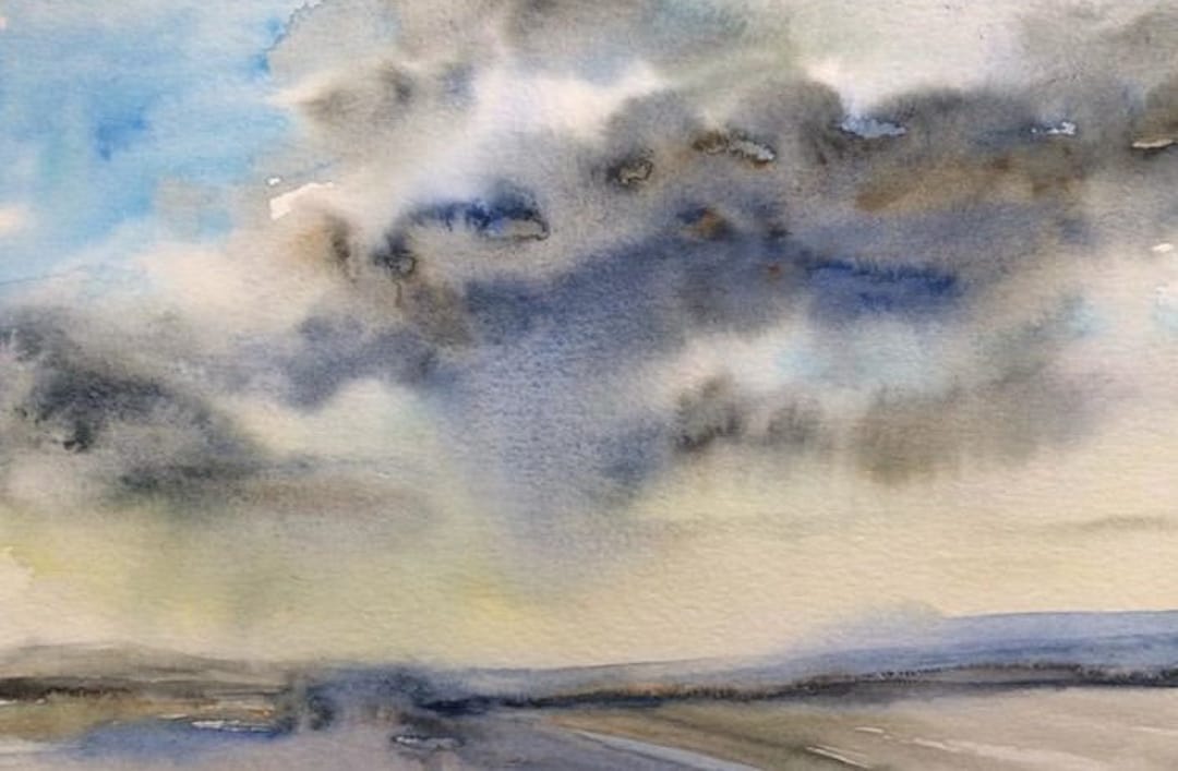 Sky Painting, Sky Watercolor, Cloud Painting, Cloud