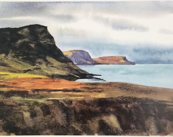 Isle of Skye, Scotland, Scottish landscape, Scottish coast, Skye, British coastline, sea painting, coastal cliffs, Scottish landscape