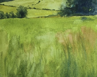 English watercolor, English landscape painting, English countryside painting, watercolor painting, Meopham Kent, Kent UK, British painting