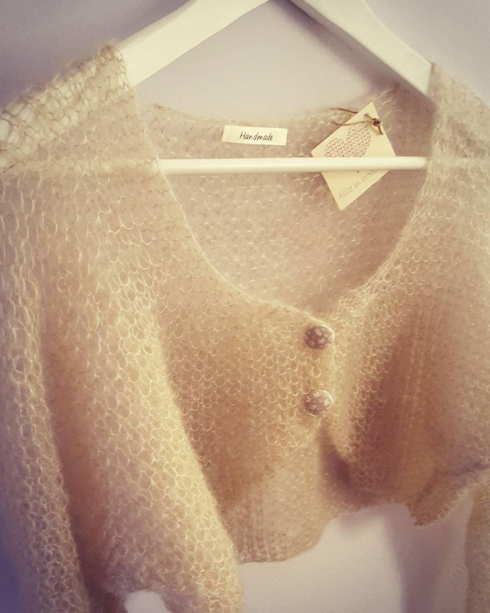 Kid Mohair Cardigan / Bolero / Capelet. Hand Knitted Cardigan Etsy