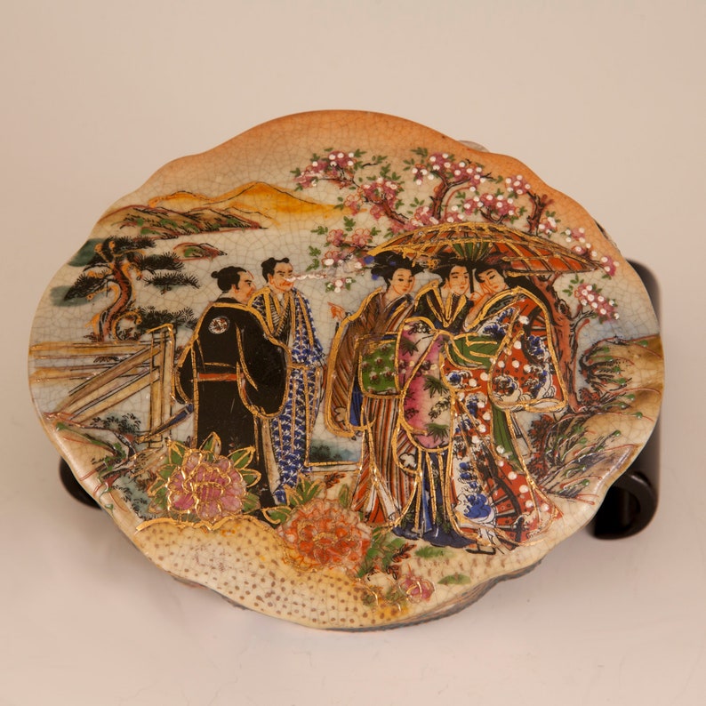 Vintage Royal Satsuma Trinket Box Made in China Etsy
