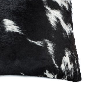 Cowhide Pillow unique large 21 x 21 Black and White Nguni cow hide cushion, soft suede back and down/feather insert image 6