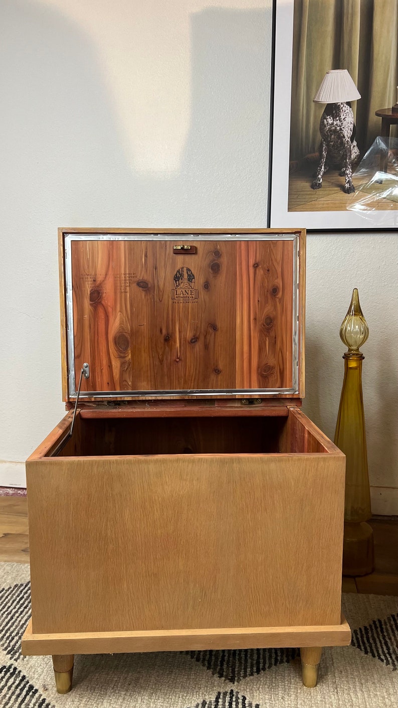 SOLD 1956 Lane Cedar Chest Two Tier Side Tables/night Stands Mid