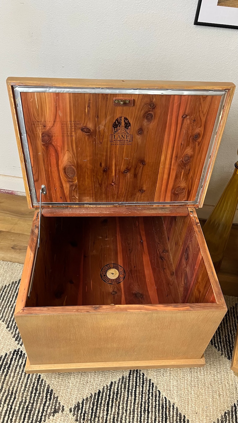 SOLD 1956 Lane Cedar Chest Two Tier Side Tables/night Stands Mid