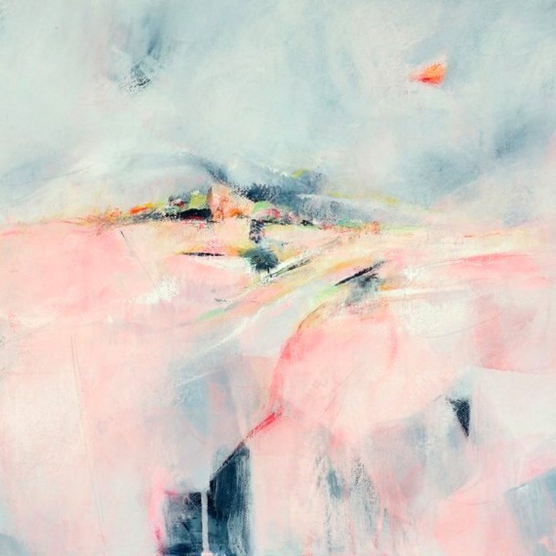Abstract Landscape Art Print Abstract Giclee Print Pink and Etsy