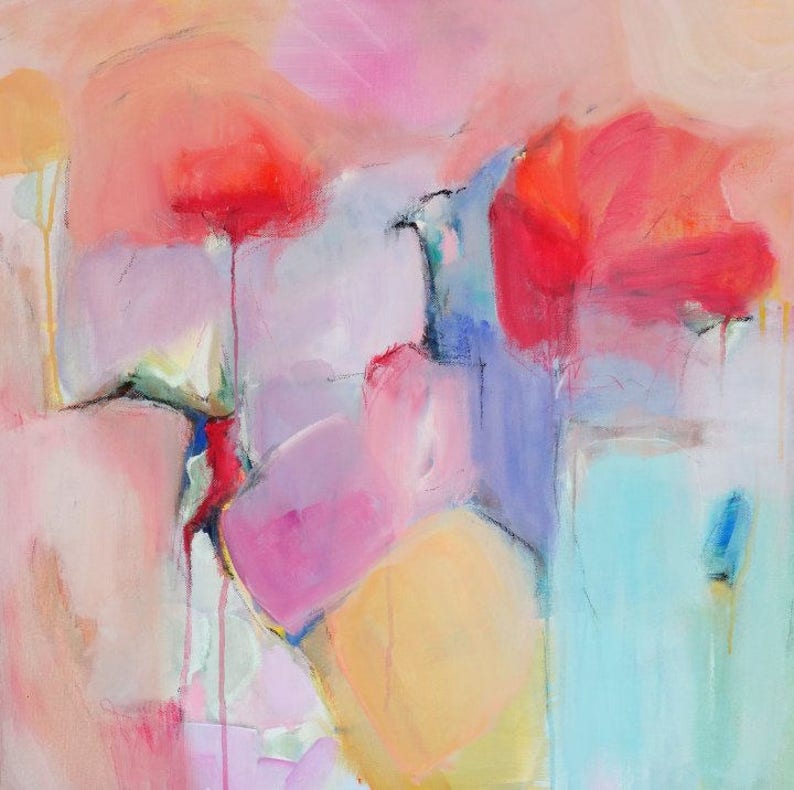 Abstract Wall Art Giclee Print Red Abstract Abstract Etsy