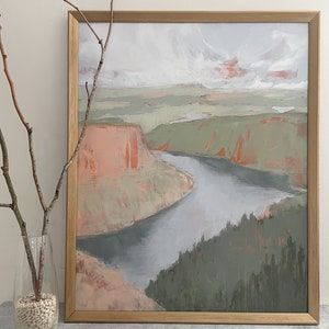 Abstract landscape oil painting PRINT  -  &quot;Forever colored by memories of her&quot; - fine art print, giclee print