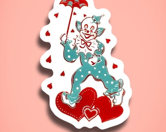 Fool for Love - Clear Sticker  / Vintage inspired By MISCHIEF MADE, clown