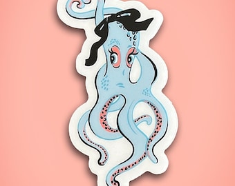 Sucker for Love - Clear Sticker  / Vintage inspired By MISCHIEF MADE, Octopus
