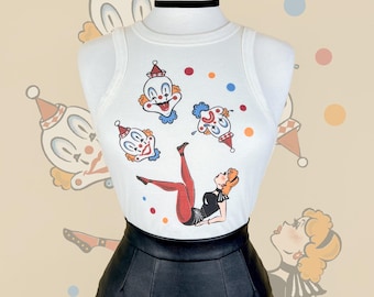 Boppin’ Big Top  Rib Racer Tank in Natural size S, M, L,XL, 2XL/ Vintage inspired By MISCHIEF MADE Graphic T-shirt