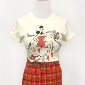 Jingle Bells Fitted Tshirt in Ivory S, M, L, XL, 2XL, 3XL Vintage inspired by Mischief Made / Chrismas Gift