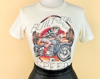 Built for speed Fitted Graphic T-shirt in Ivory size S,M,L,XL,2XL,3XL Vintage inspired by Mischief Made