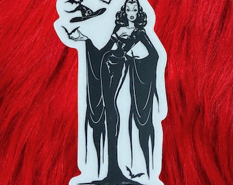 Witchy Woman - Clear Sticker  / Vintage Halloween inspired By MISCHIEF MADE