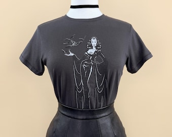 Witchy Woman Graphic Mini T-shirt in Vintage Black size S, M, L,XL vintage inspired by Mischief Made, Halloween