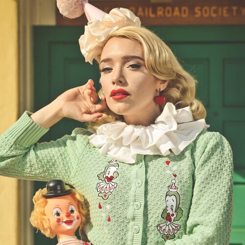 Dear Clown Cardigan in Mint Size SMLXL 